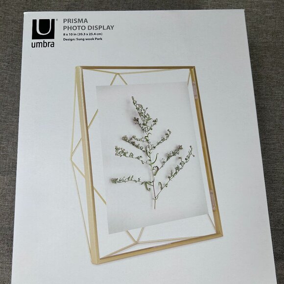 UMBRA Prisma Brass Photo Display 8" x 10" Picture Frame Holder New OPEN BOX - Picture 3 of 10